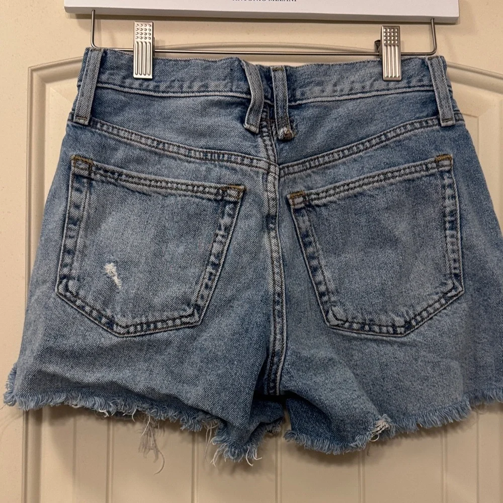 We The Free by Free People Blue Distressed Jean Shorts - Picture 3 of 3